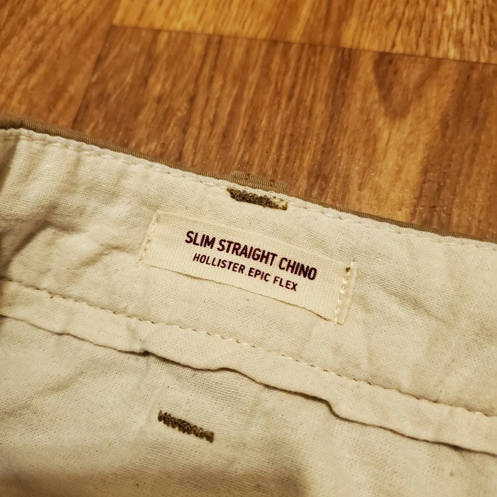 Hollister Chino Pants Men 36x32 Brown Slim Straight Epic Flex Preppy‎